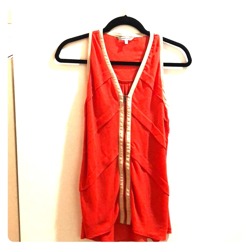 Front zip woven tank
